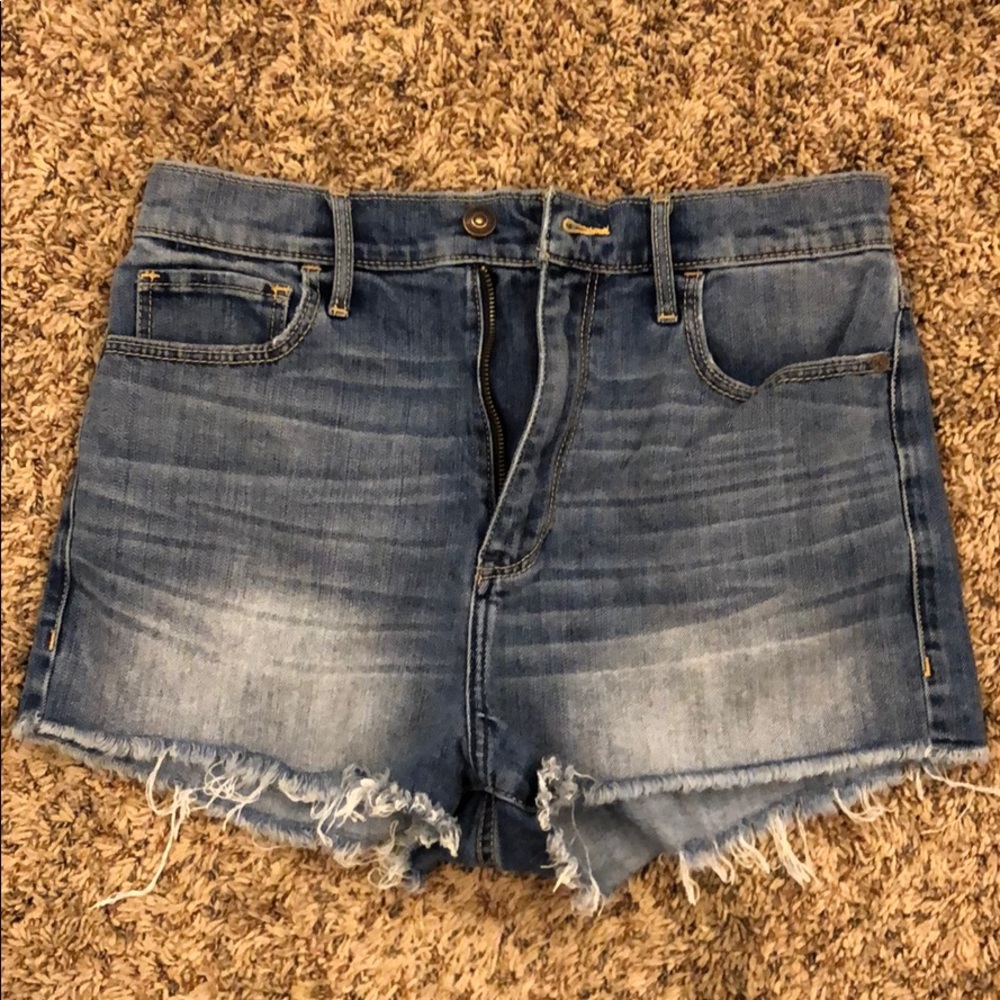 A&F high waisted distressed short shorts
